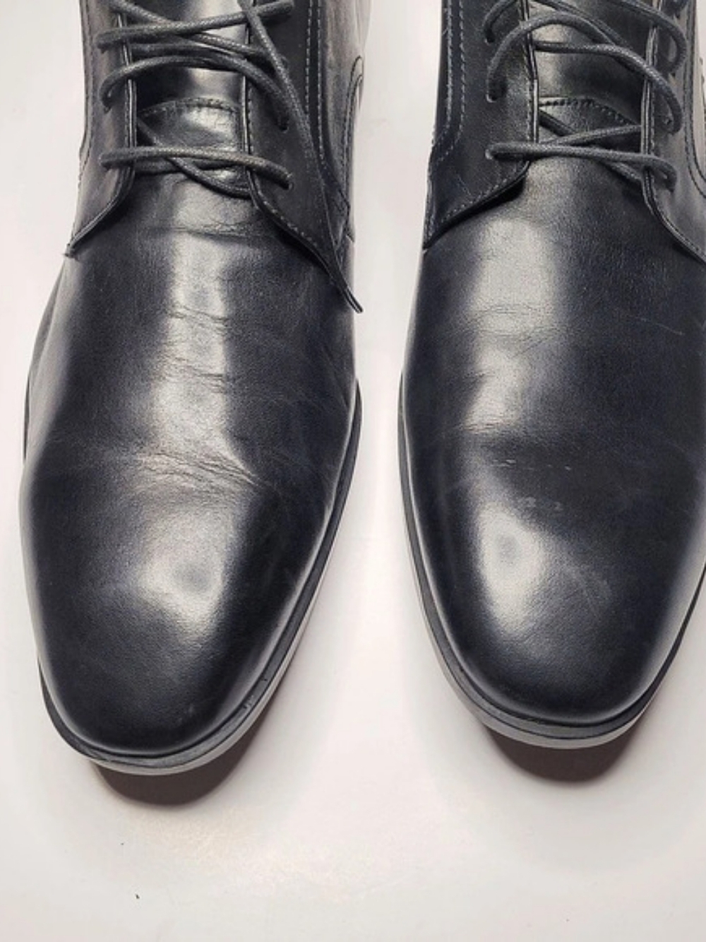 Black Brown 1826 Men's Black Leather Oxford Derby Dress Shoes Size US 10M - Picture 10 of 11